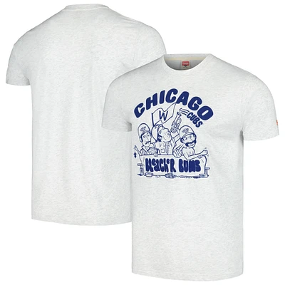 Men's Homage  Ash Chicago Cubs Bleacher Bums Hyper Local Tri-Blend T-Shirt