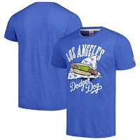 Men's Homage  Royal Los Angeles Dodgers Dodger Dogs Hyper Local Tri-Blend T-Shirt