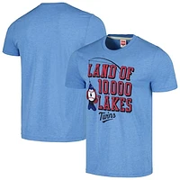 Men's Homage  Light Blue Minnesota Twins Land of 10,000 Lakes Hyper Local Tri-Blend T-Shirt