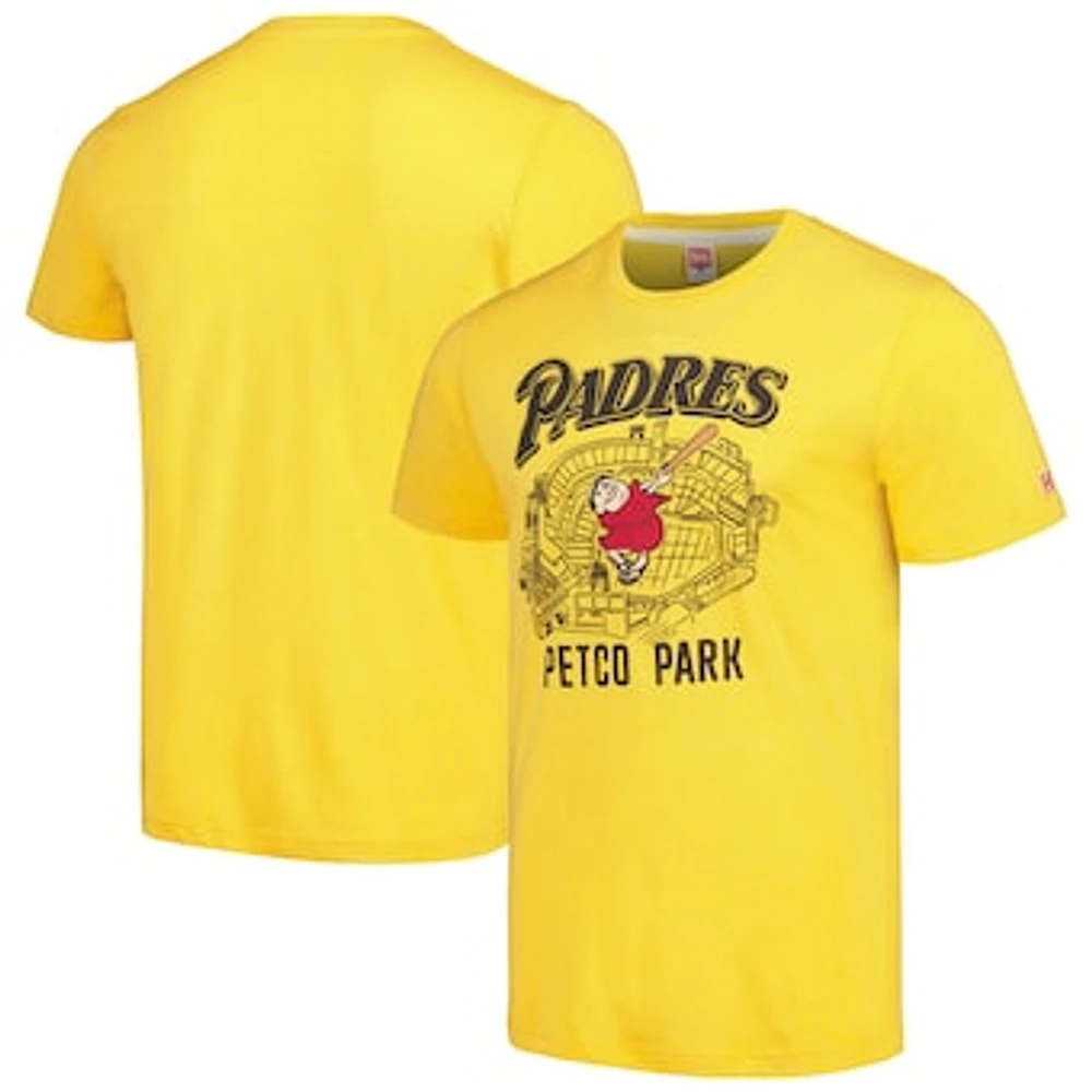 Men's Homage  Gold San Diego Padres Petco Park Hyper Local Tri-Blend T-Shirt