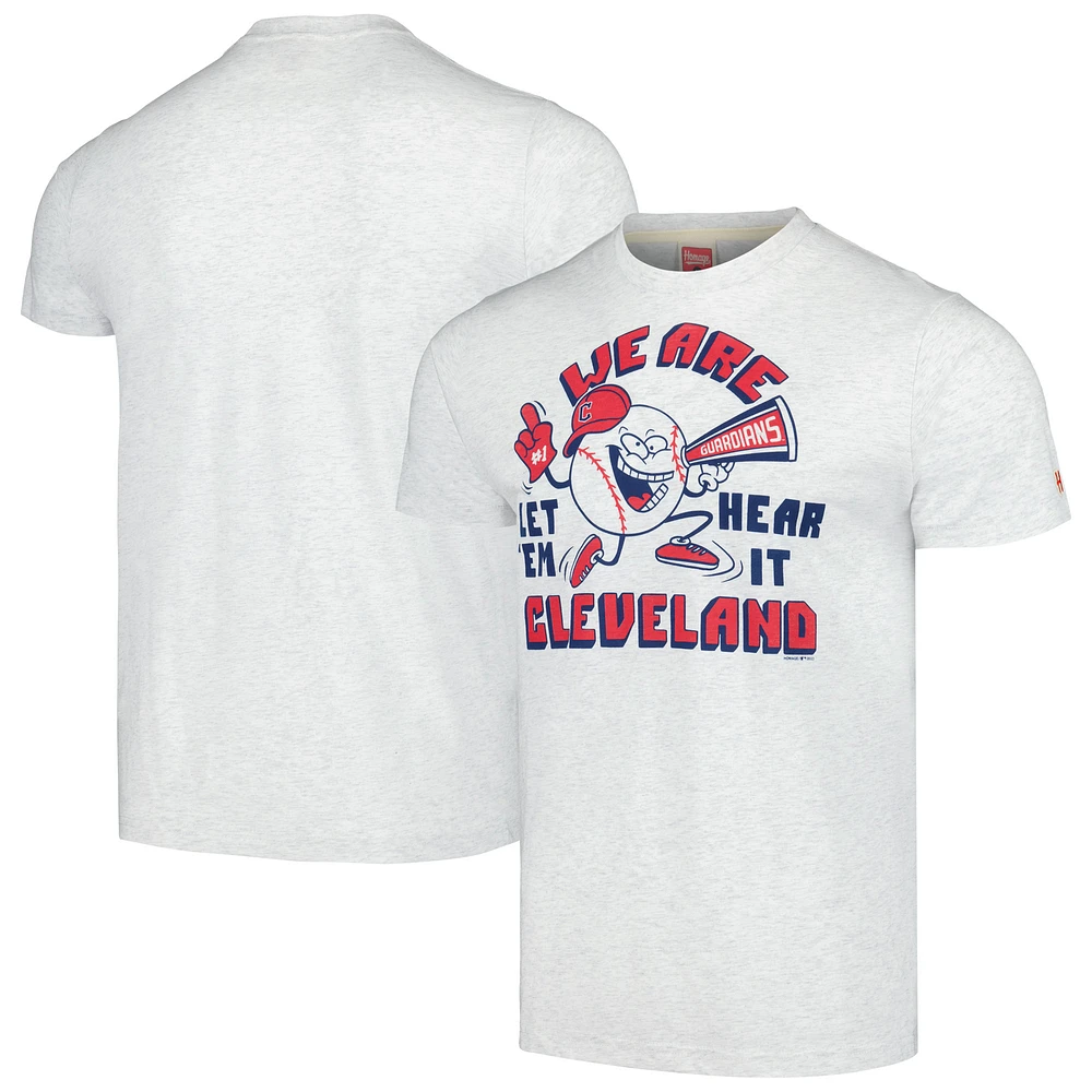 Men's Homage Gray Cleveland Guardians Doodle Collection We Are Tri-Blend T-Shirt