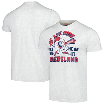 Men's Homage Gray Cleveland Guardians Doodle Collection We Are Tri-Blend T-Shirt