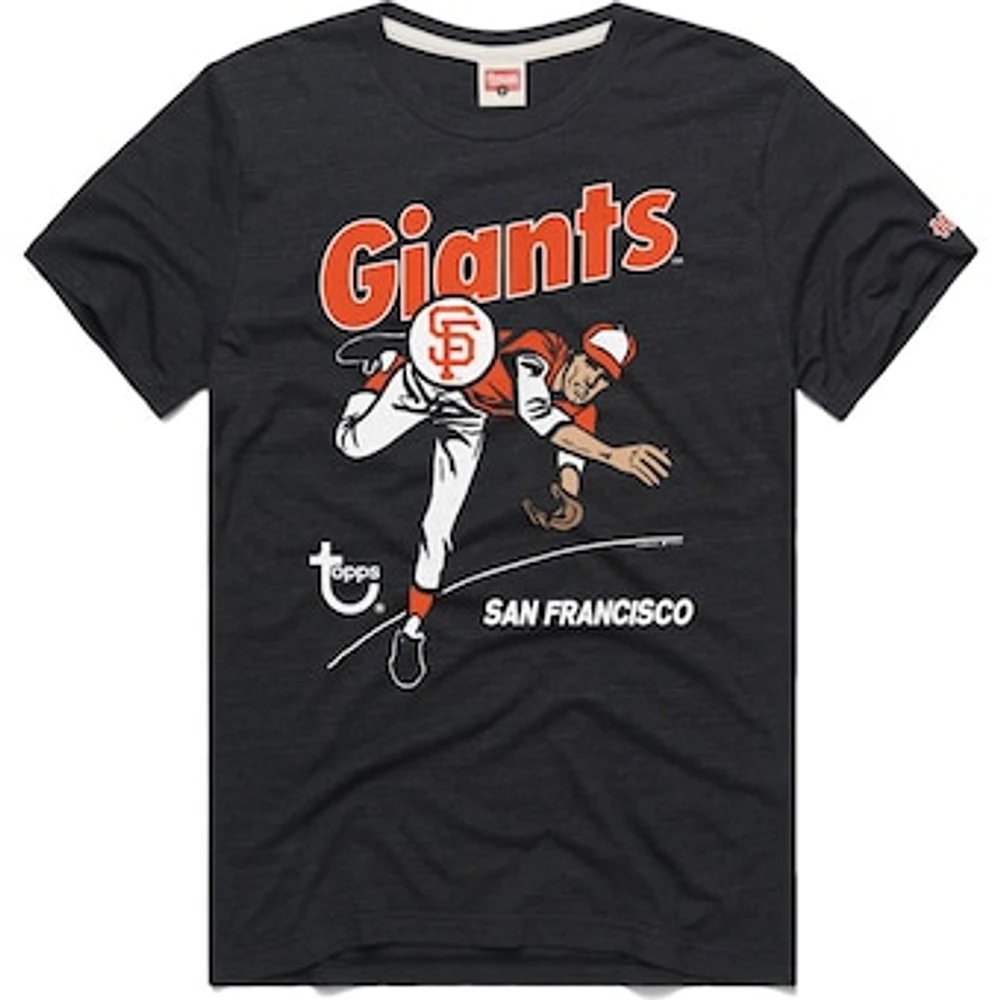 Men's Homage x Topps Charcoal San Francisco Giants Tri-Blend T-Shirt