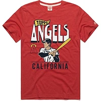Men's Homage x Topps Red Los Angeles Angels Tri-Blend T-Shirt
