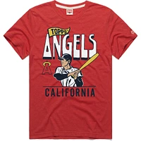 Men's Homage x Topps Red Los Angeles Angels Tri-Blend T-Shirt