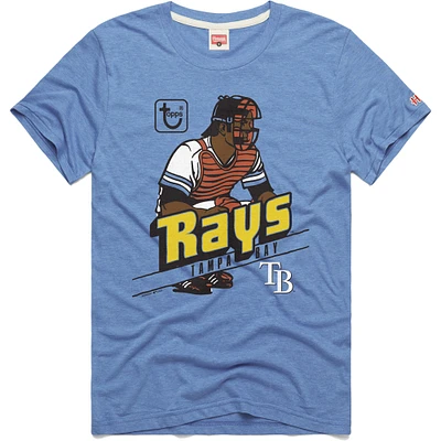 Men's Homage x Topps Light Blue Tampa Bay Rays Tri-Blend T-Shirt