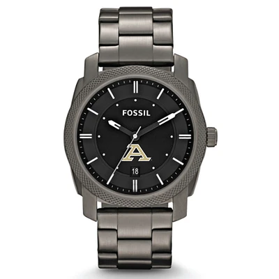 Men's Fossil  Gray Akron Zips Machine Smoke Stainless Steel Watch