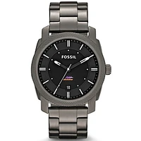 Men's Fossil  Gray Alfred University Saxons Machine Smoke Stainless Steel Watch