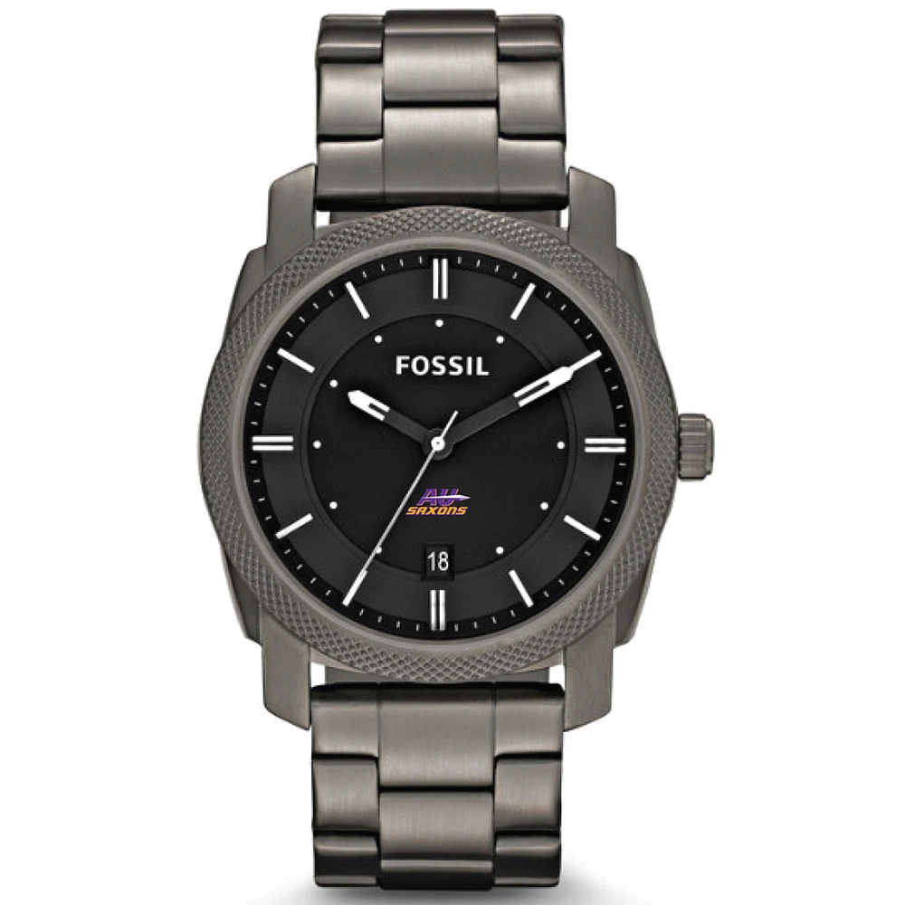 Men's Fossil Gray Alfred University Saxons Machine Smoke Stainless Steel Watch
