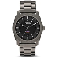 Men's Fossil  Gray Alfred University Saxons Machine Smoke Stainless Steel Watch