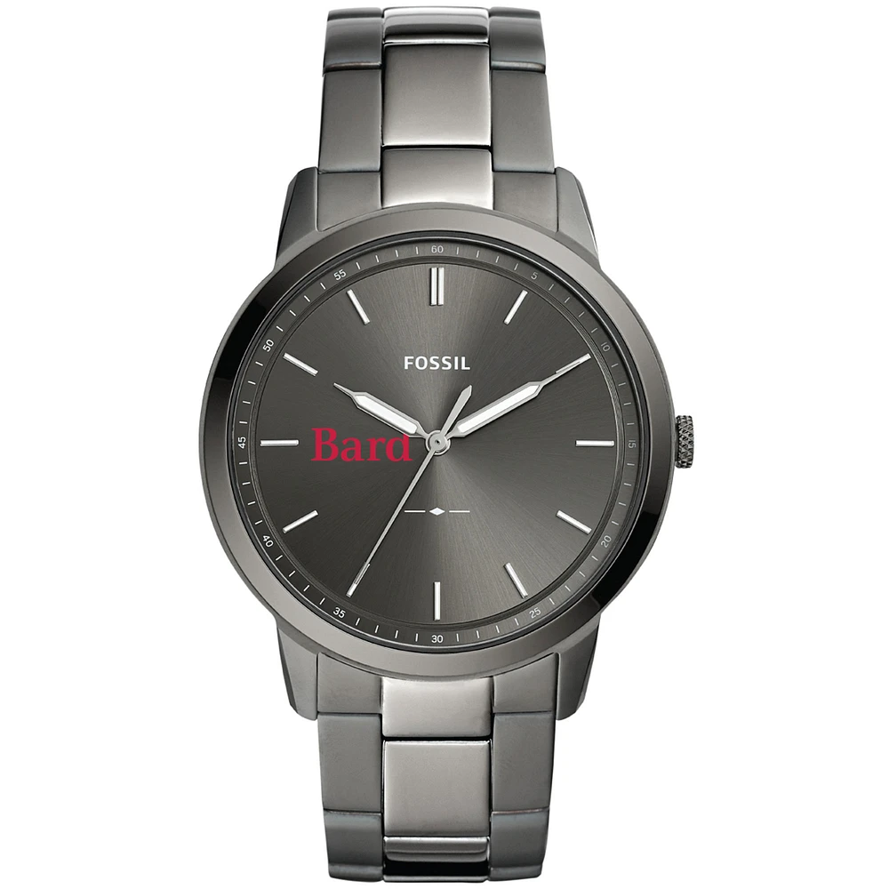 Men's Fossil Gray Bard College Raptors Minimalist Three-Hand Smoke Watch