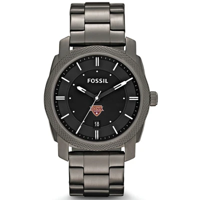 Men's Fossil  Gray Iona University Gaels Machine Smoke Stainless Steel Watch