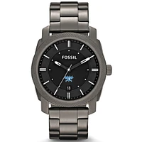 Men's Fossil  Gray Lawrence Technological University Blue Devils Machine Smoke Stainless Steel Watch