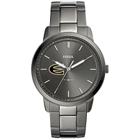 Men's Fossil  Gray Emporia State Hornets Minimalist Three-Hand Smoke Watch