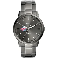 Men's Fossil  Gray Florida Southern Mocs Minimalist Three-Hand Smoke Watch