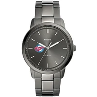 Men's Fossil  Gray Florida Southern Mocs Minimalist Three-Hand Smoke Watch