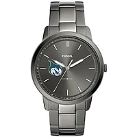 Men's Fossil  Gray Georgia College Bobcats Minimalist Three-Hand Smoke Watch