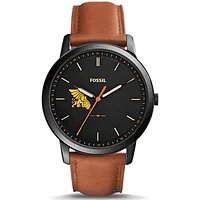 Men's Fossil  Black Missouri Western State Griffons Minimalist Slim Light Brown Leather Watch