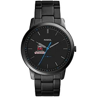 Men's Fossil  Black East Stroudsburg Warriors Minimalist Slim Stainless Steel Watch