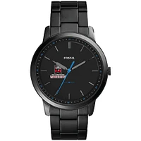 Men's Fossil  Black East Stroudsburg Warriors Minimalist Slim Stainless Steel Watch