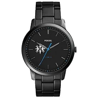 Men's Fossil  Black Moravian Greyhounds Minimalist Slim Stainless Steel Watch