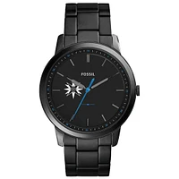 Men's Fossil  Black Moravian Greyhounds Minimalist Slim Stainless Steel Watch