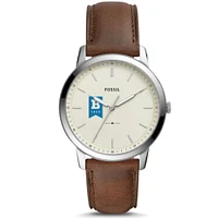 Men's Fossil  Silver University of Baltimore The Minimalist Brown Leather Watch