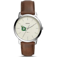 Men's Fossil  Silver Belhaven Blazers The Minimalist Brown Leather Watch