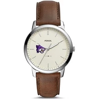 Men's Fossil  Silver Bethel Wildcats The Minimalist Brown Leather Watch