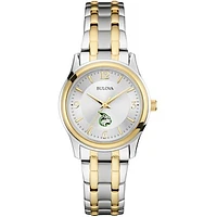 Women's Bulova  Silver/Gold Lesley Lynx Two-Tone Stainless Steel Watch