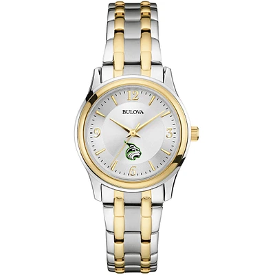 Women's Bulova  Silver/Gold Lesley Lynx Two-Tone Stainless Steel Watch