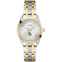 Women's Bulova  Silver/Gold Lesley Lynx Two-Tone Stainless Steel Watch