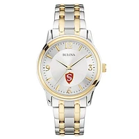 Men's Bulova  Silver/Gold Cal State Stanislaus Warriors Two-Tone Stainless Steel Watch