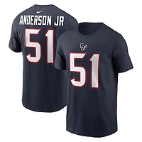 Men's Nike Will Anderson Jr. Navy Houston Texans  Player Name & Number T-Shirt