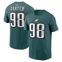 Men's Nike Jalen Carter Midnight Green Philadelphia Eagles  Player Name & Number T-Shirt