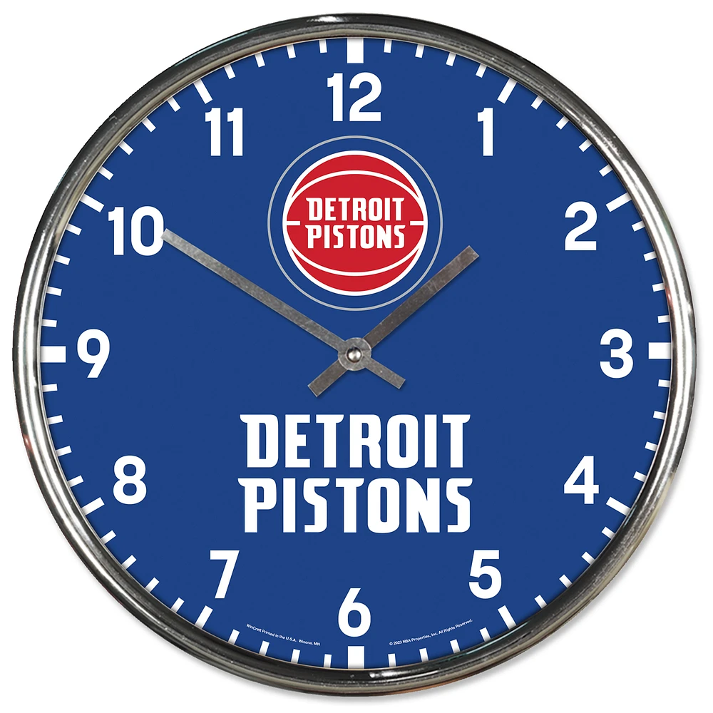 WinCraft Detroit Pistons Chrome Wall Clock