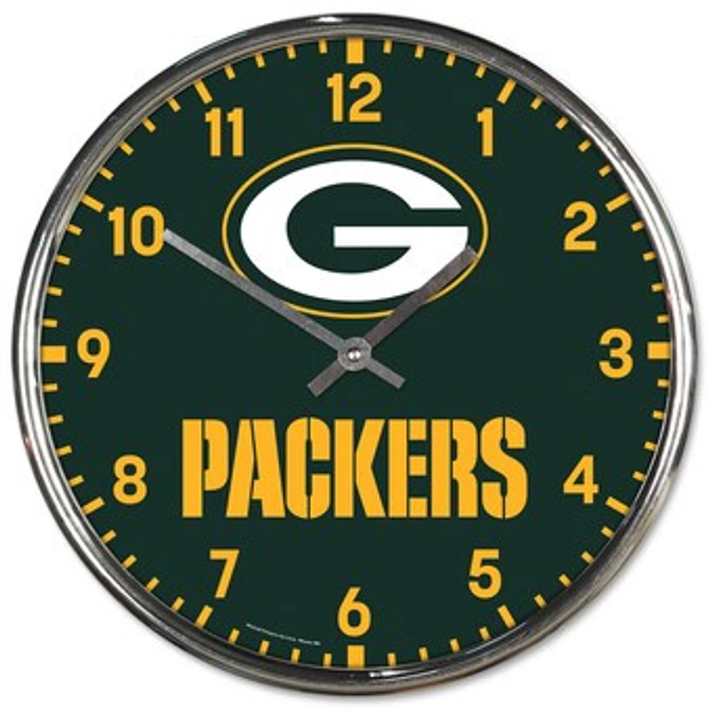 WinCraft Green Bay Packers Chrome Wall Clock