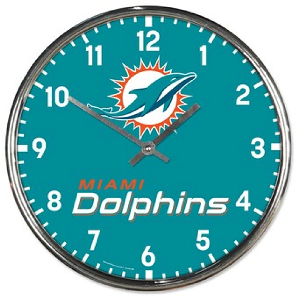 WinCraft Miami Dolphins Chrome Wall Clock