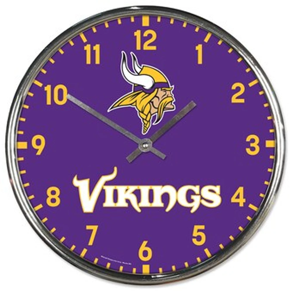 WinCraft Minnesota Vikings Chrome Wall Clock