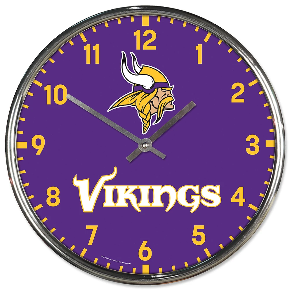 WinCraft Minnesota Vikings Chrome Wall Clock