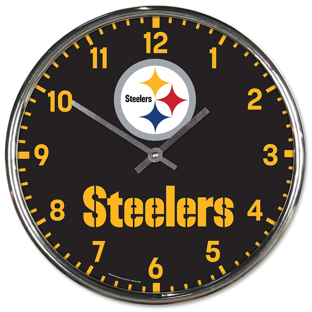 WinCraft Pittsburgh Steelers Chrome Wall Clock