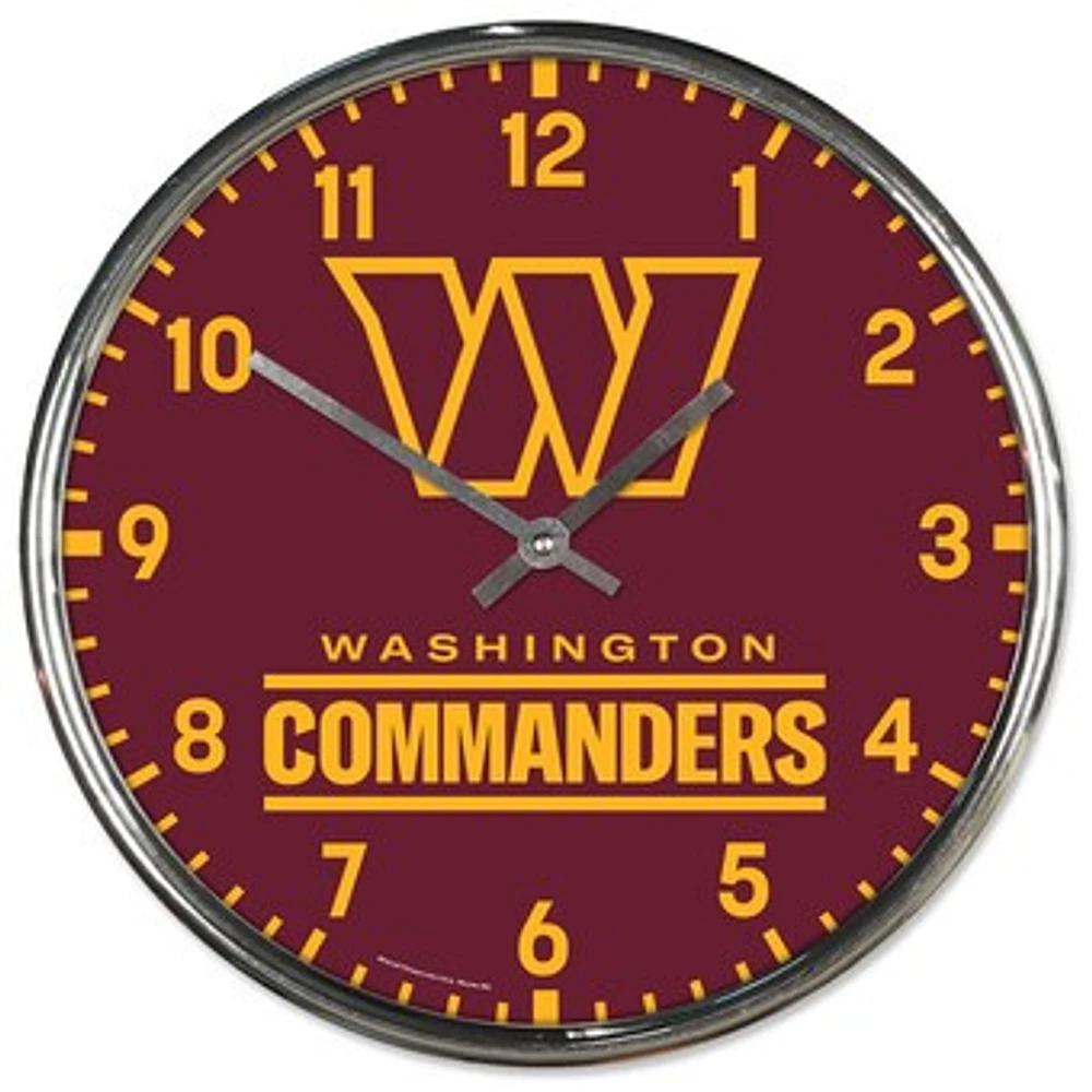 WinCraft Washington Commanders Chrome Wall Clock