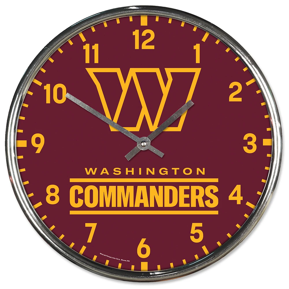 WinCraft Washington Commanders Chrome Wall Clock