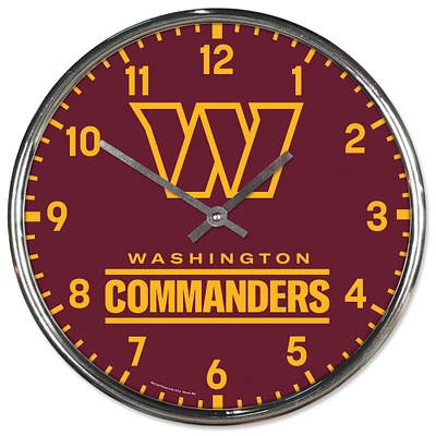 WinCraft Washington Commanders Chrome Wall Clock