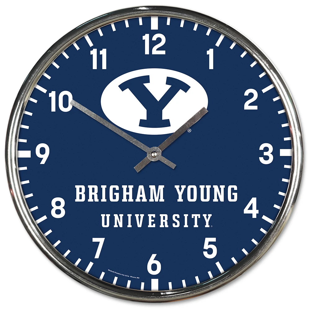 WinCraft BYU Cougars Chrome Wall Clock