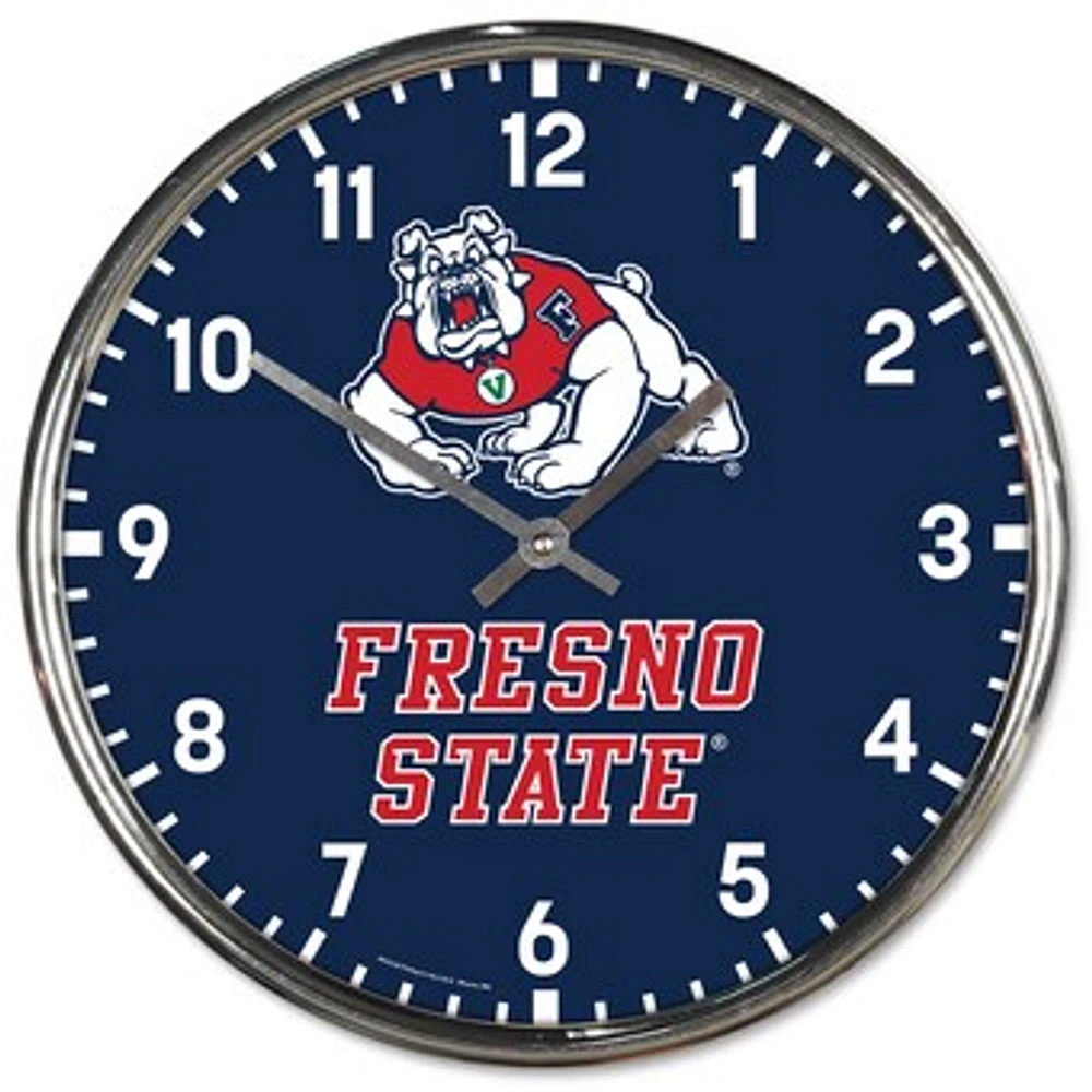 WinCraft Fresno State Bulldogs Chrome Wall Clock