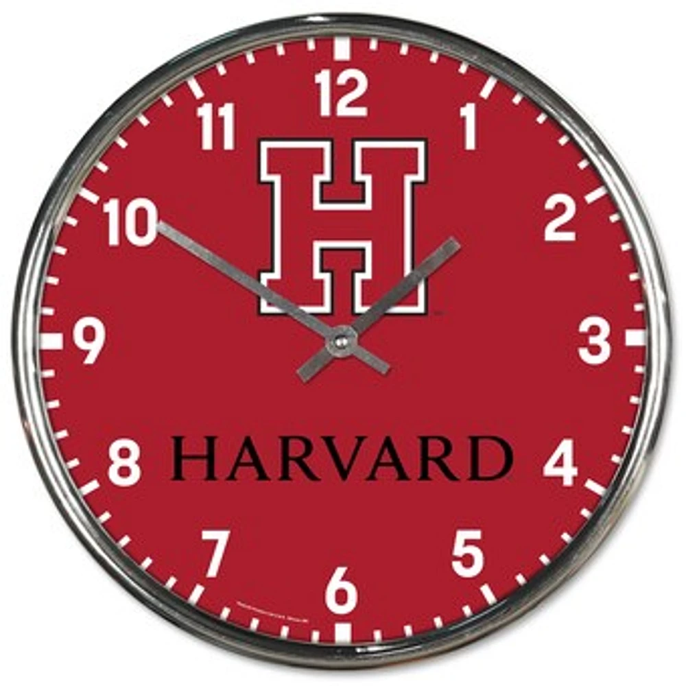 WinCraft Harvard Crimson Chrome Wall Clock