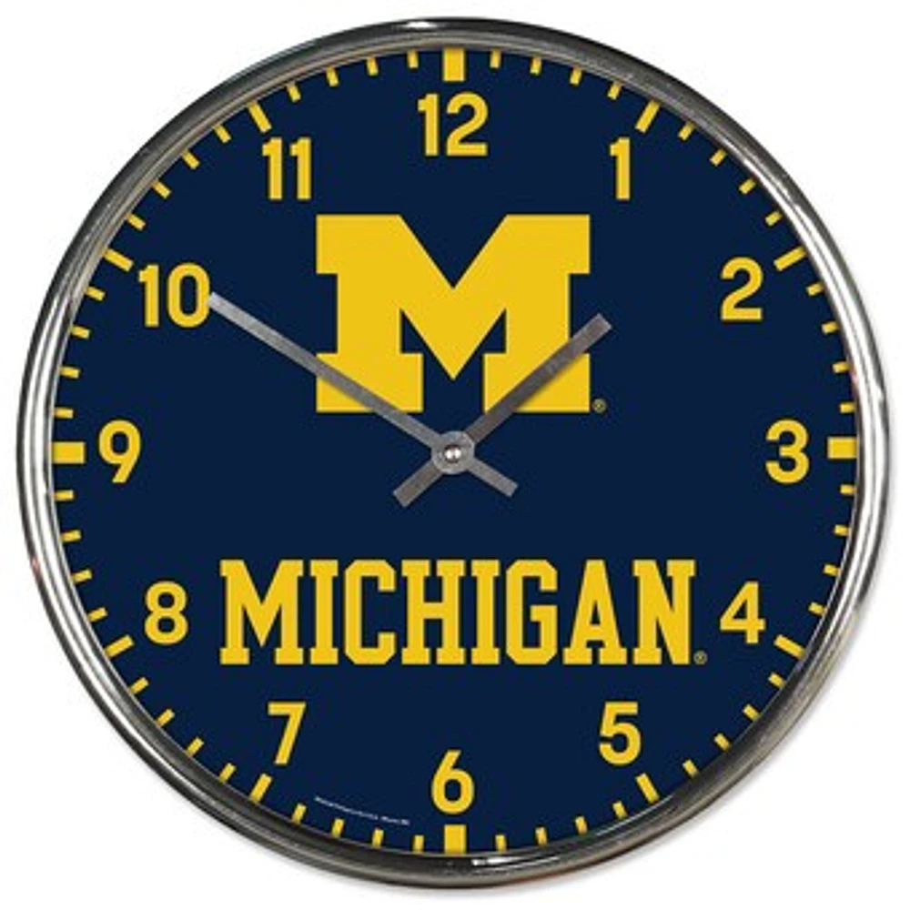 WinCraft Michigan Wolverines Chrome Wall Clock