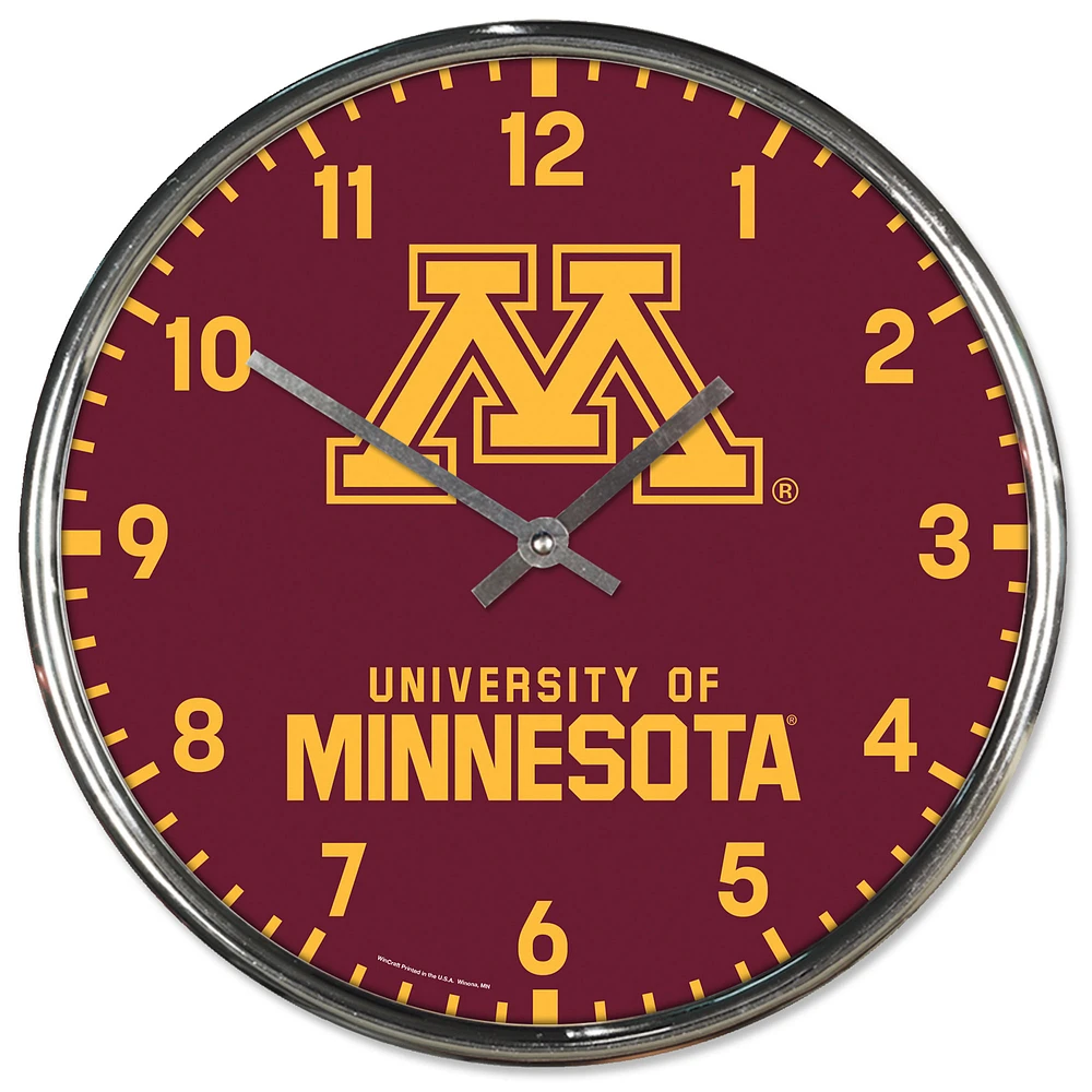 WinCraft Minnesota Golden Gophers Chrome Wall Clock