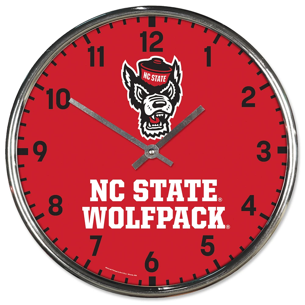 WinCraft NC State Wolfpack Chrome Wall Clock